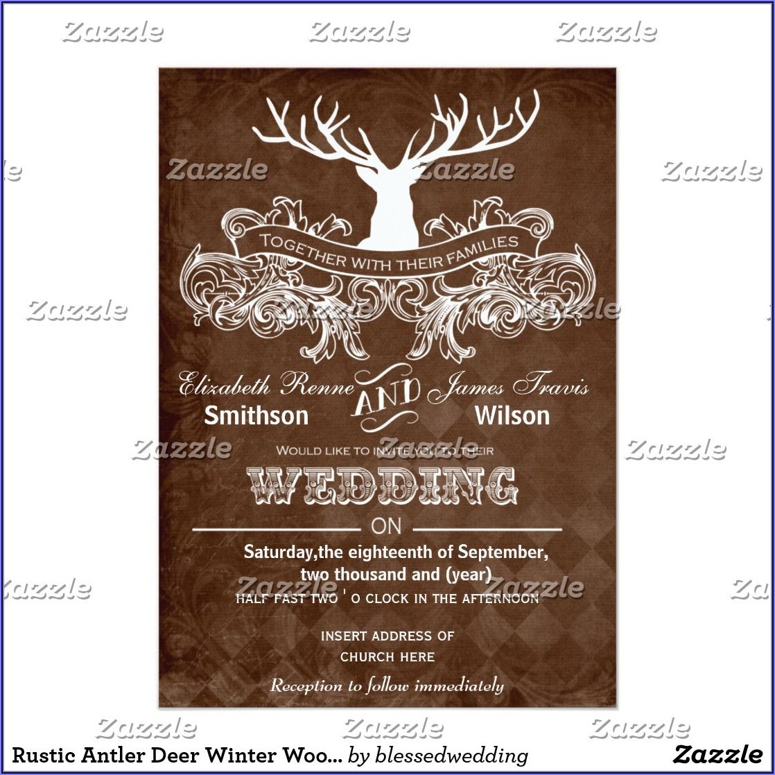 Deer Antler Wedding Invitations