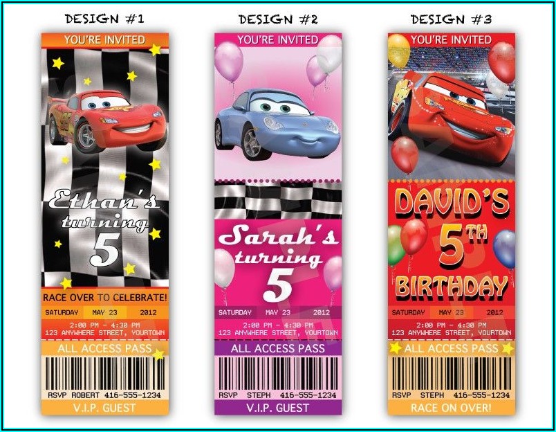 Disney Pixar Cars Birthday Invitations