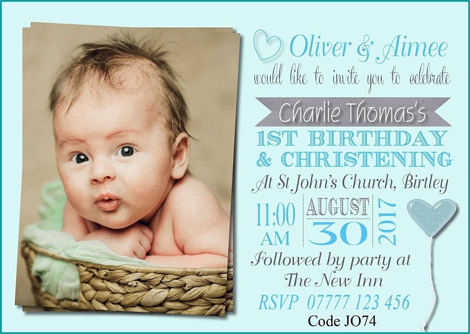 Editable 1st Birthday Invitation Card Free Download With Photo