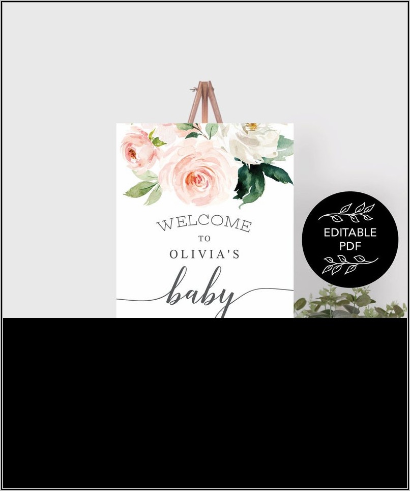 Editable Baby Shower Welcome Sign Template