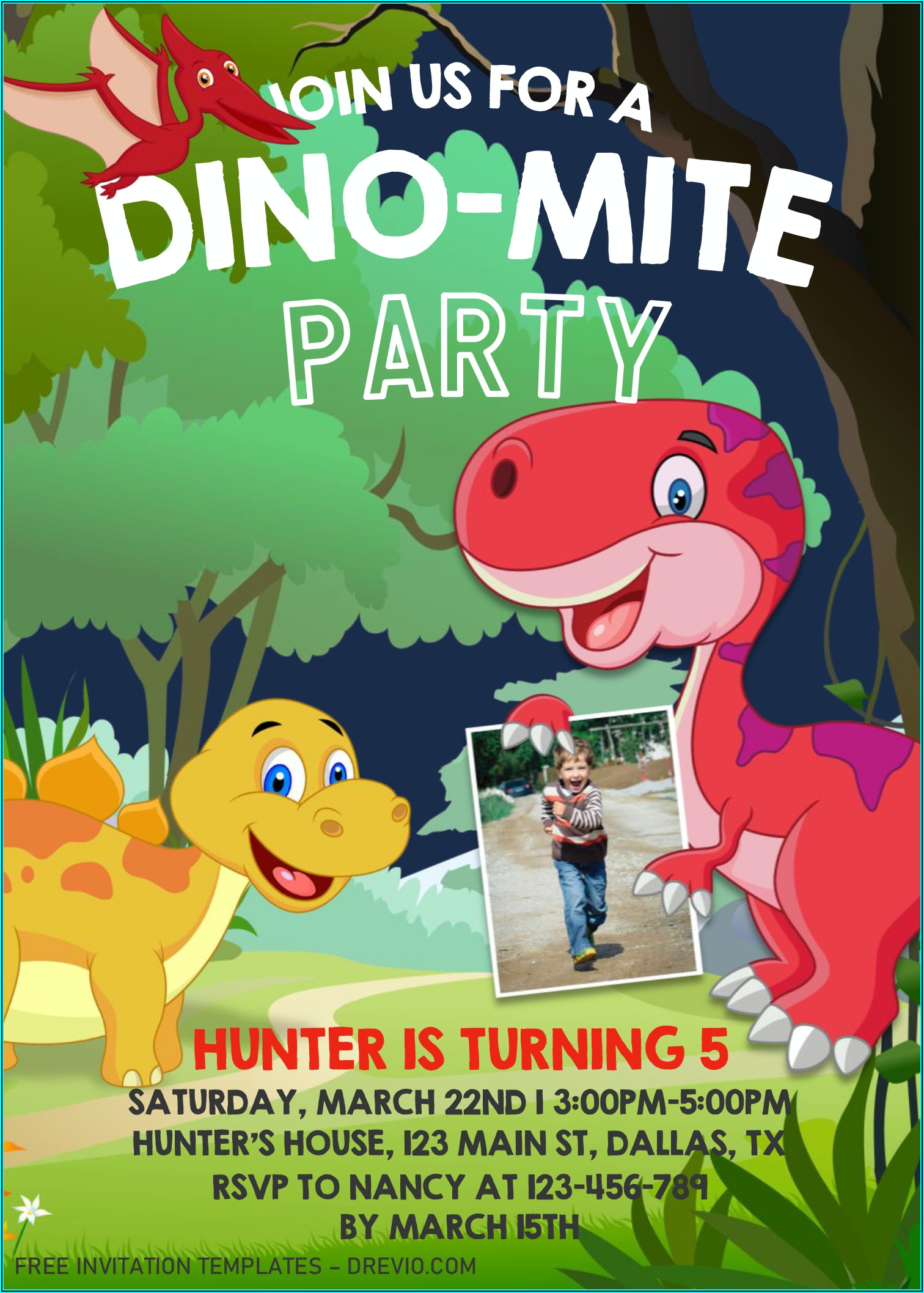Editable Dinosaur Invitation Template Free