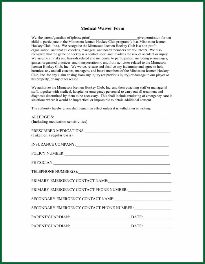 Employee Medical Insurance Waiver Form