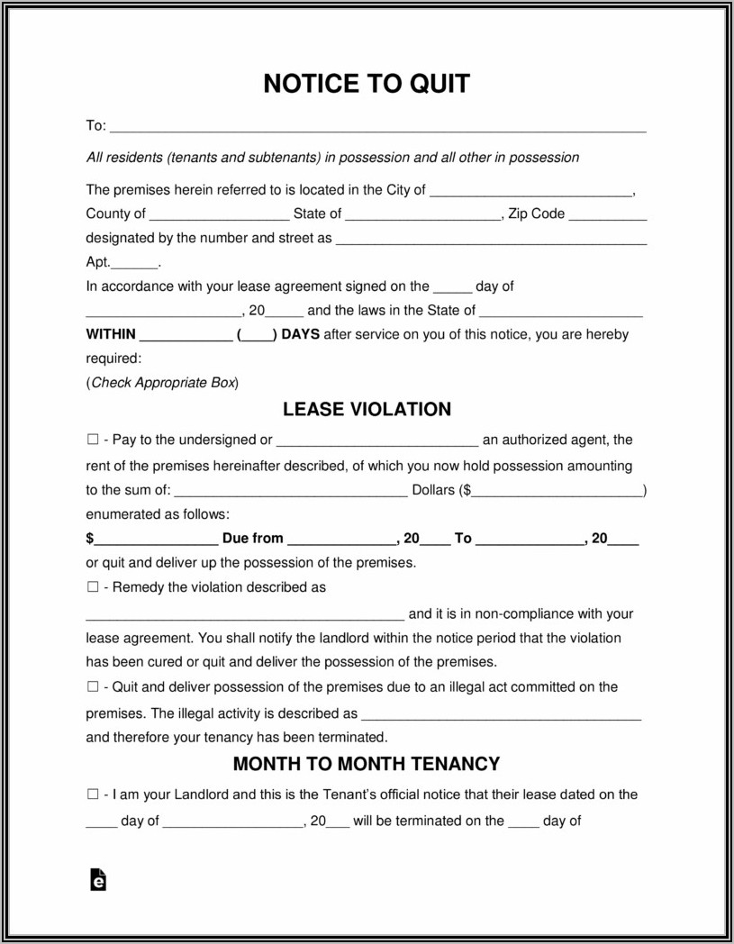 Eviction Notice For Tenants Templates