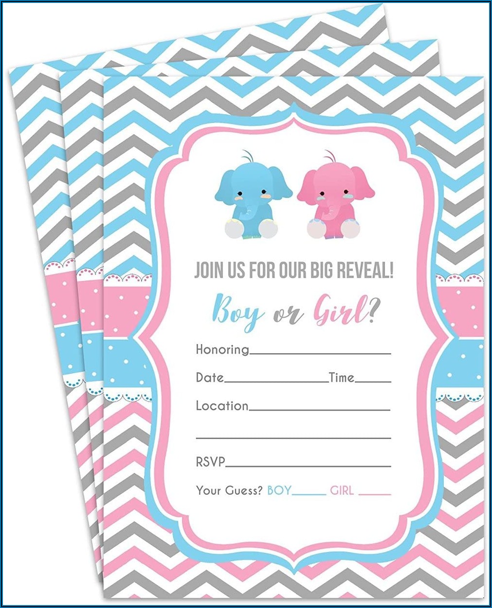 Fill In The Blank Gender Reveal Invitations