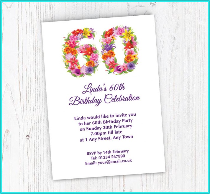 Floral 60th Birthday Invitations