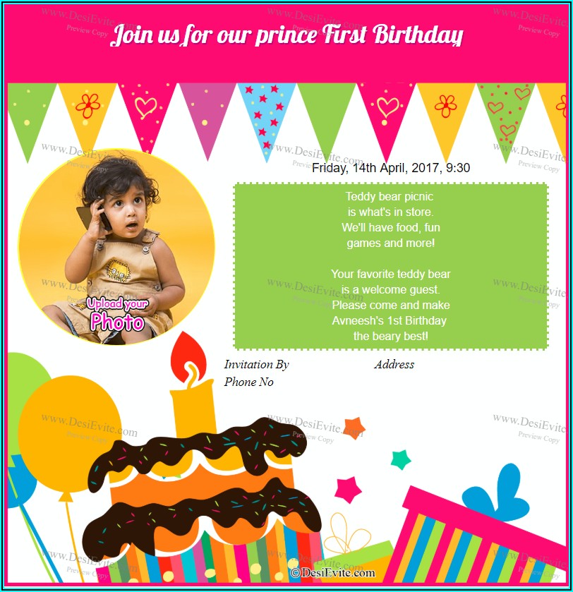 Free Birthday Invitation Card Online