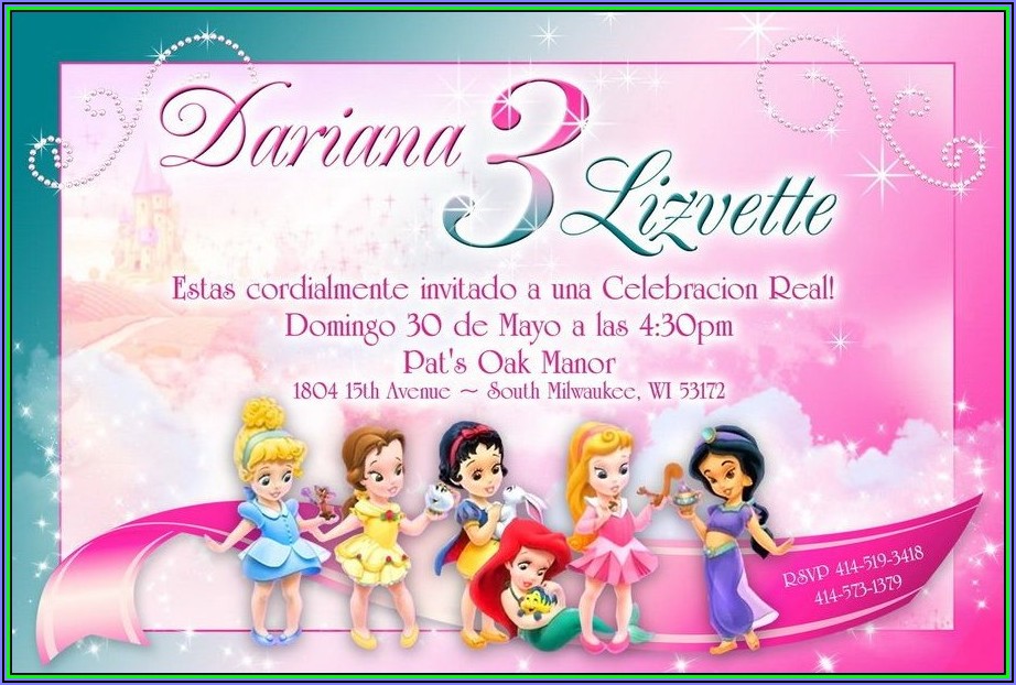 Free Editable Disney Princess Invitations