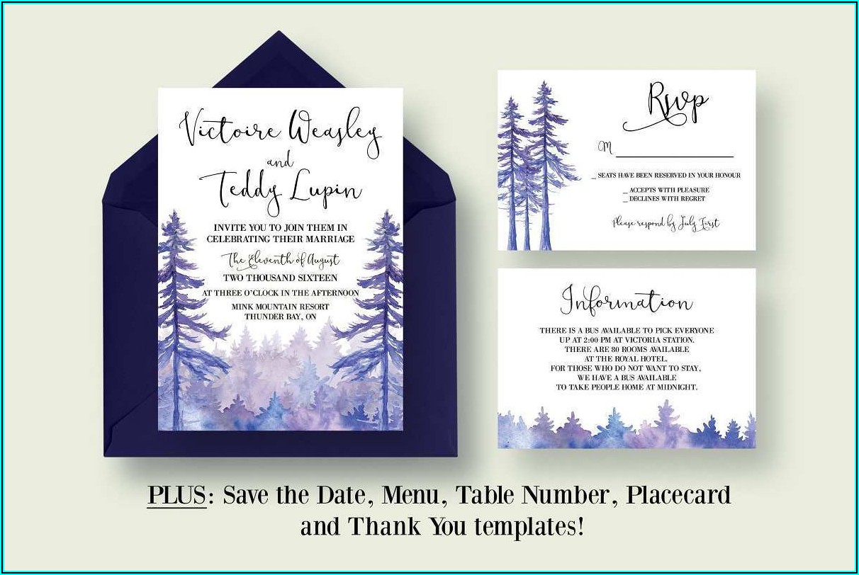 Free Enchanted Forest Wedding Invitation Template