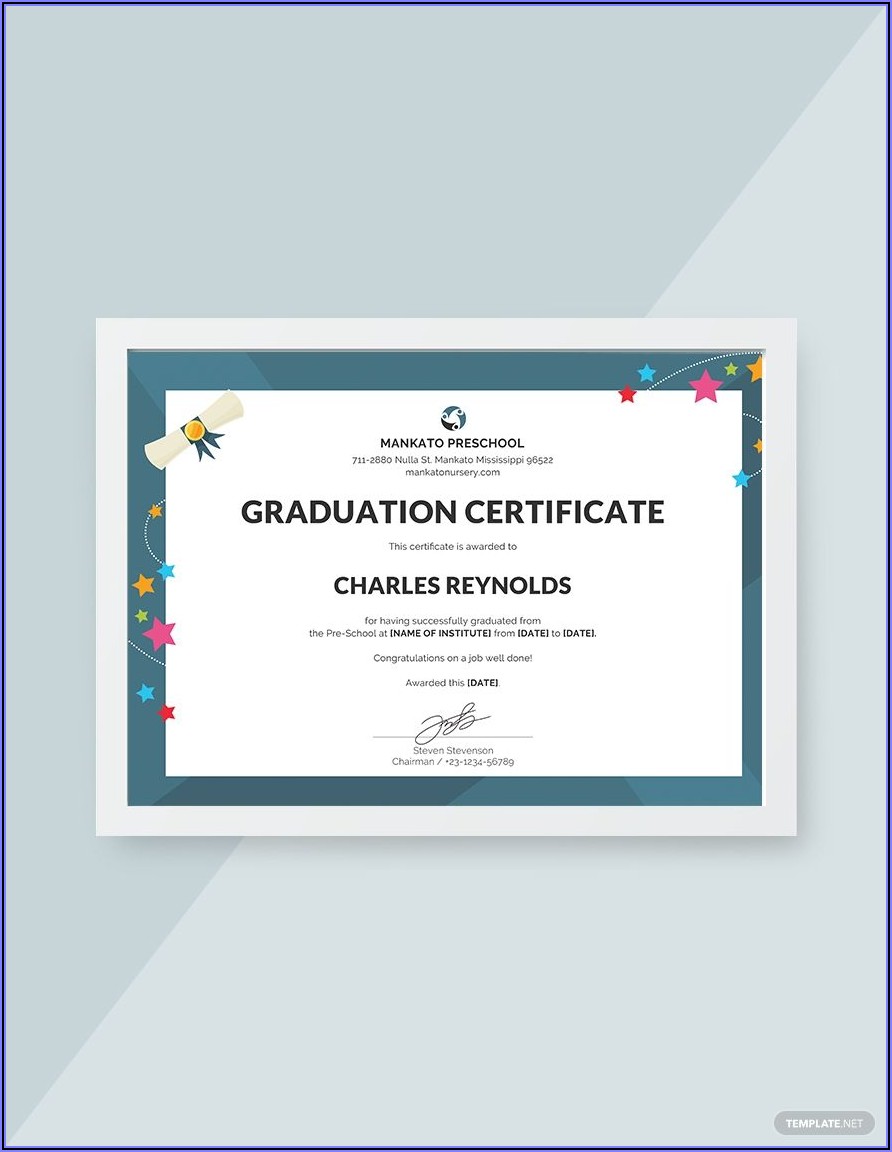 Free Graduation Certificate Template Psd