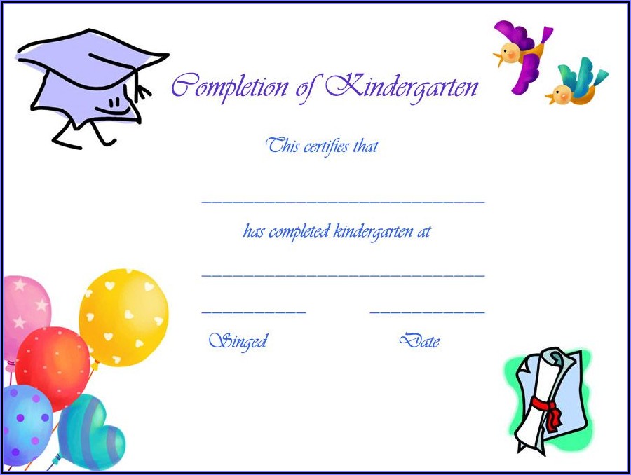 Free Kindergarten Graduation Certificate Template