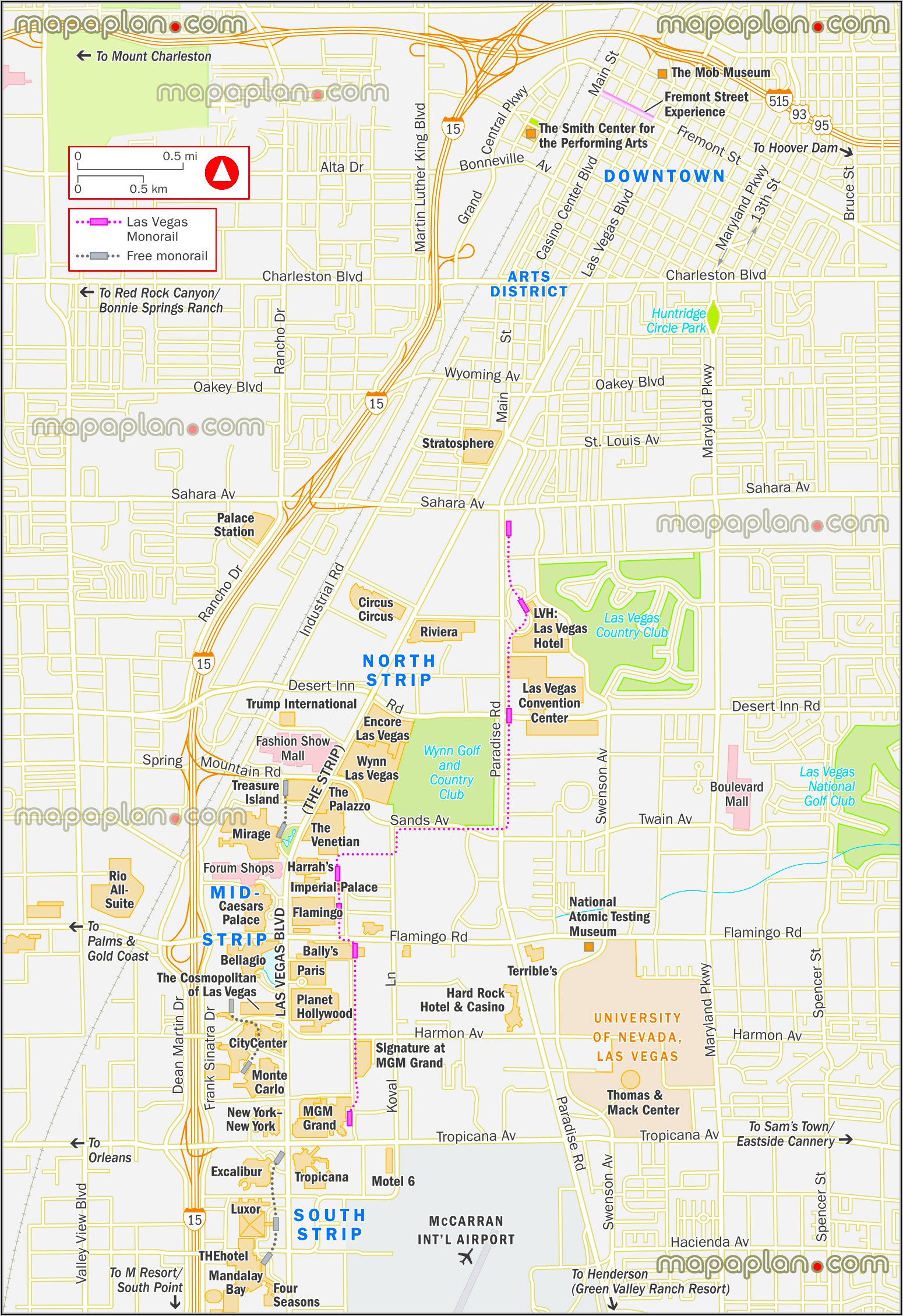 Free Monorail Las Vegas Map