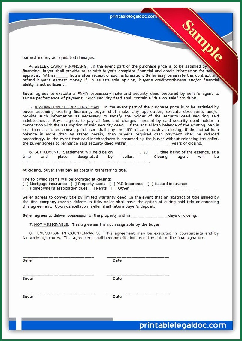 Free Printable Land Contract Agreement