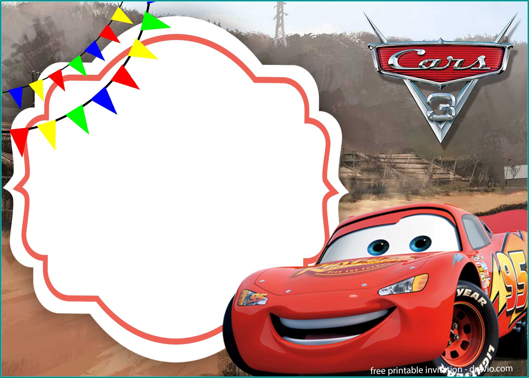 Free Printable Lightning Mcqueen Party Invitations