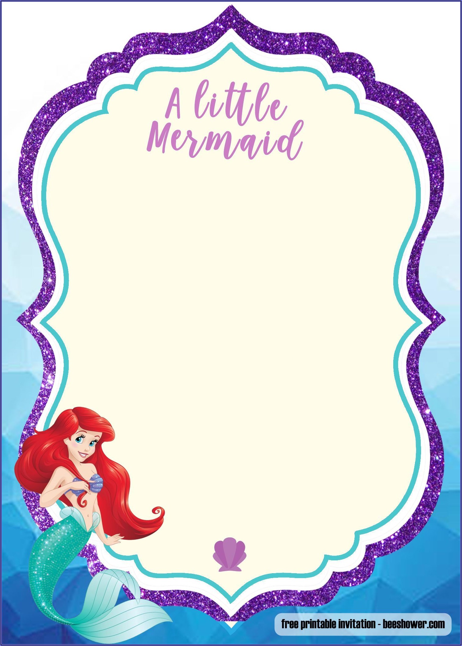 Free Printable Mermaid Baby Shower Invitations