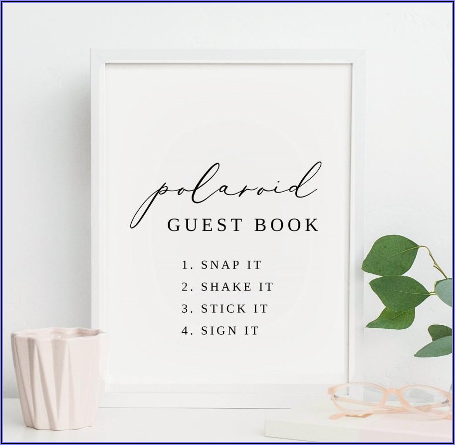 Free Printable Polaroid Guest Book Sign Template