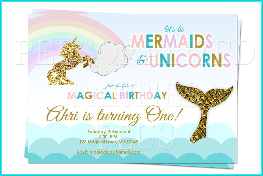 Free Printable Unicorn Mermaid Invitations