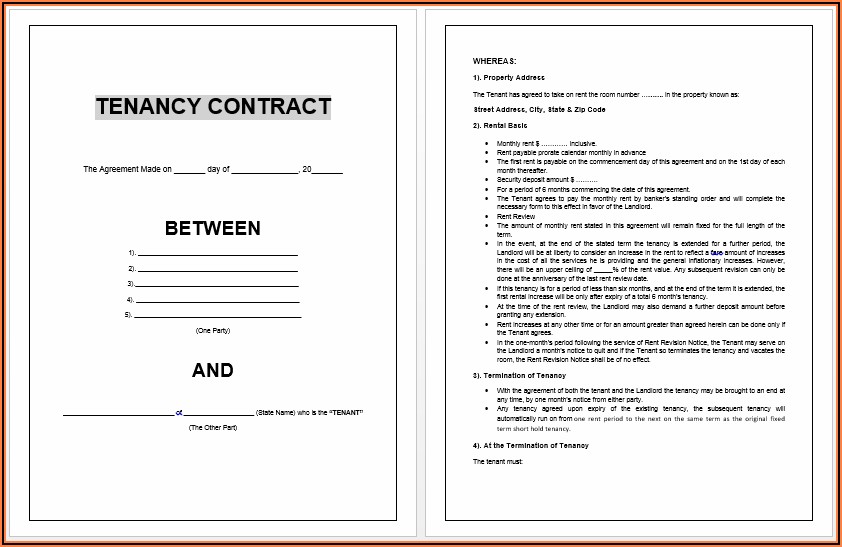 Free Tenant Agreement Form