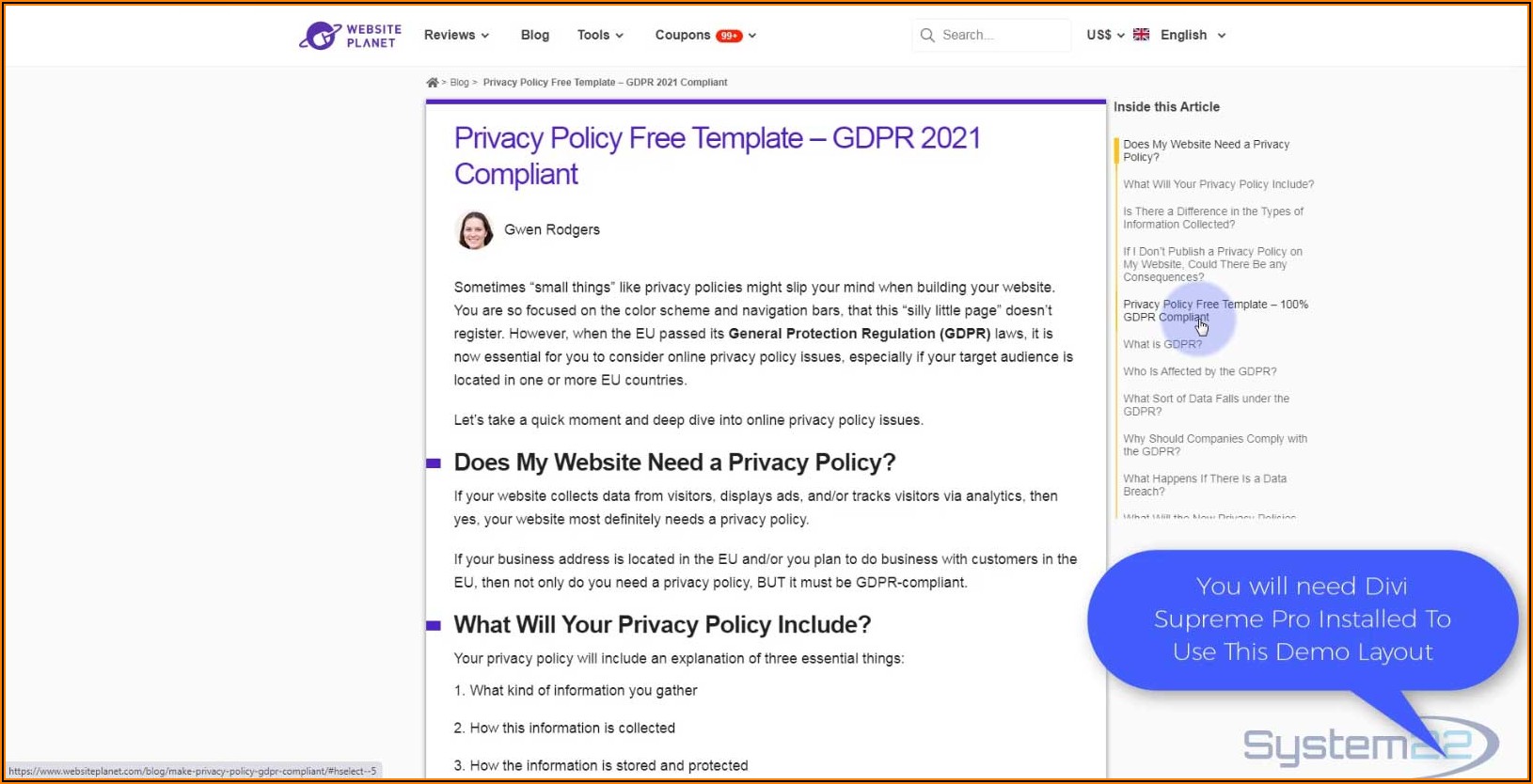 Gdpr Privacy Policy Template Free Uk