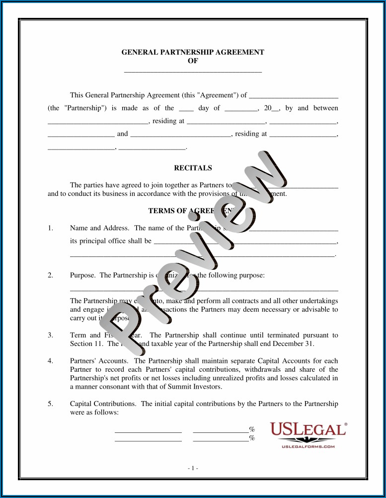 General Partnership Agreement Template Bc