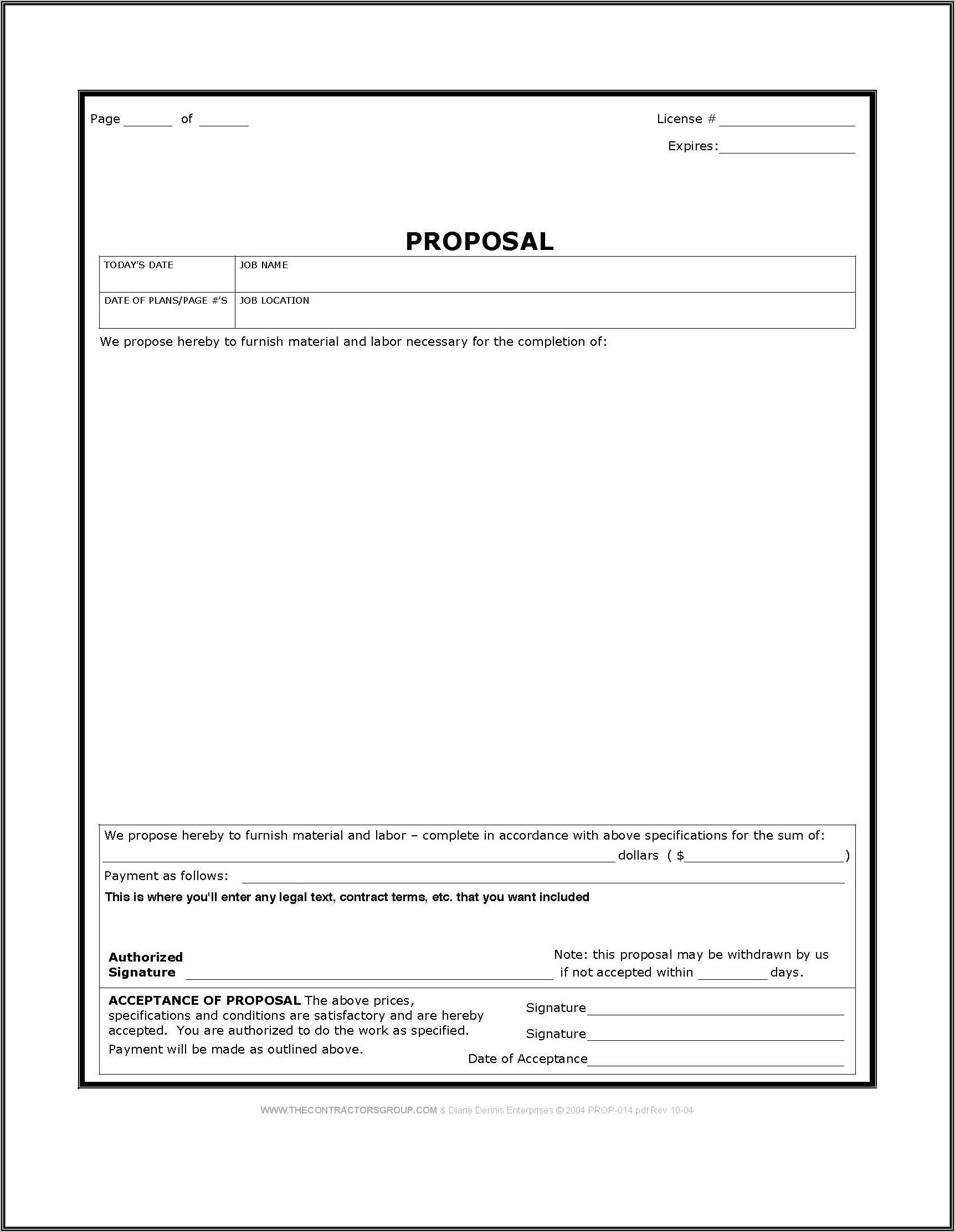 Generic Construction Proposal Template