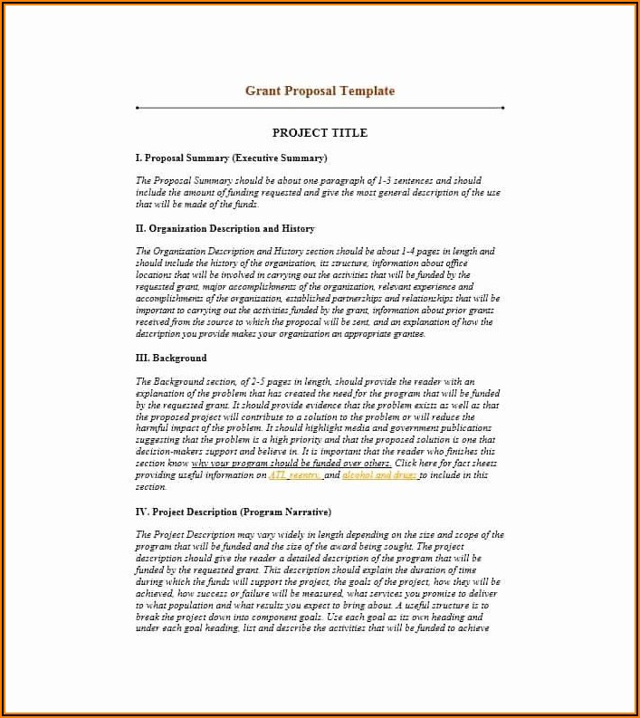 Grant Proposal Sample Non Profit
