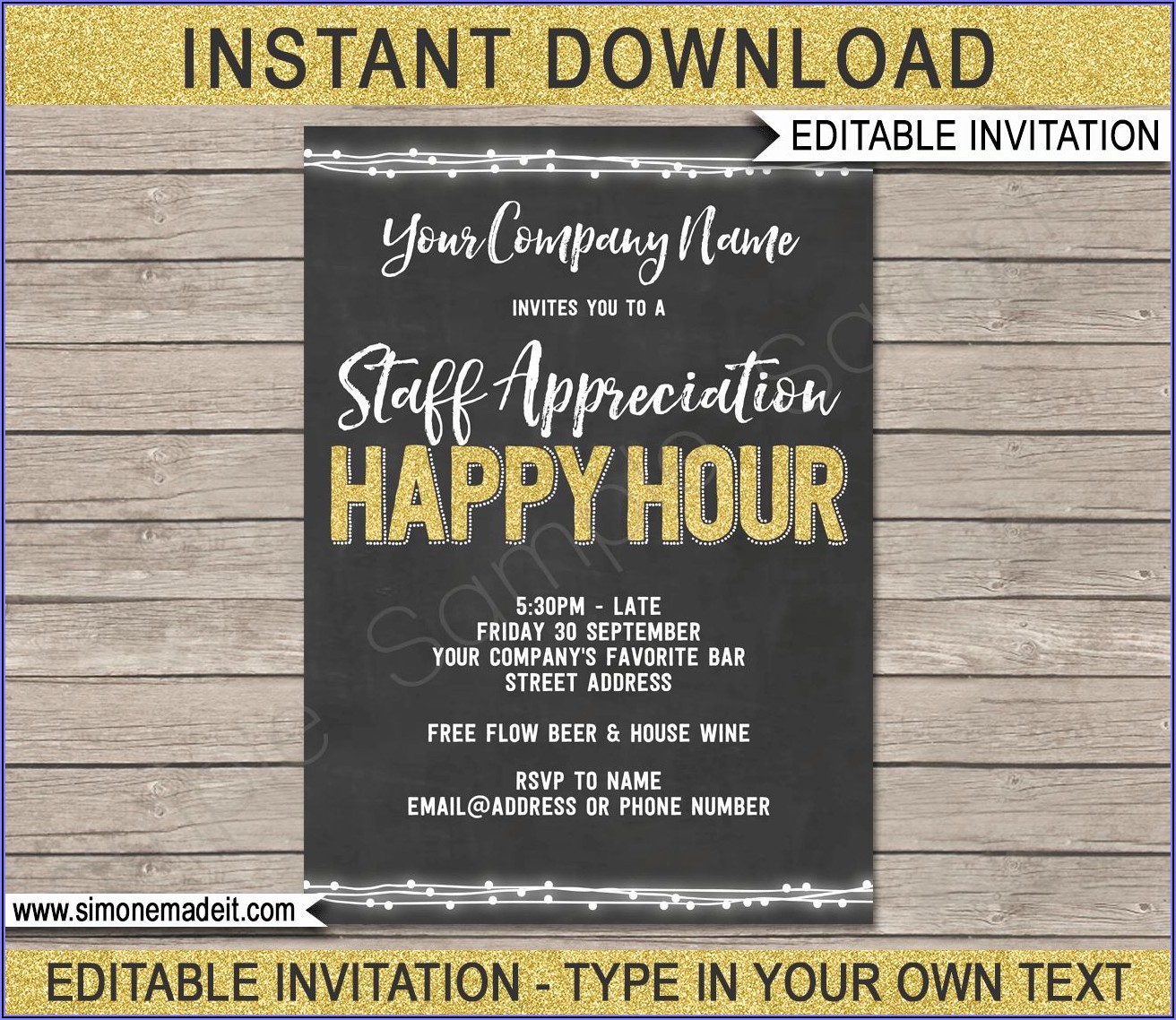 Happy Hour Invite Template Free