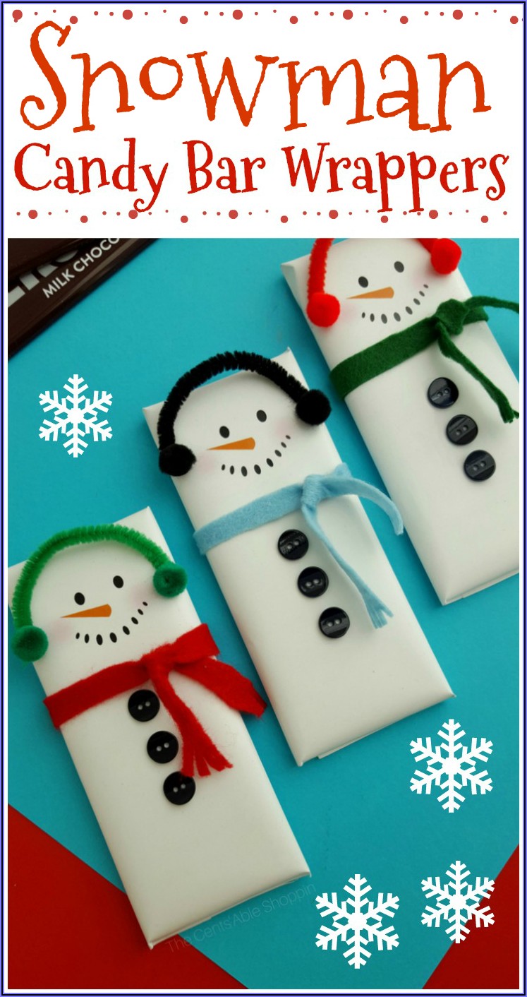 Hershey Snowman Candy Bar Wrapper Template