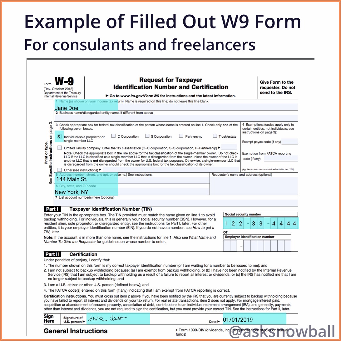 How To File A W 9 Tax Form