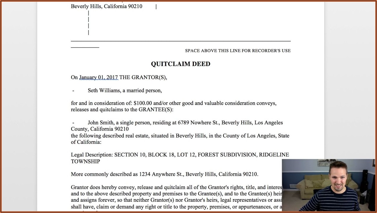 How To Fill Up Quit Claim Deed Form