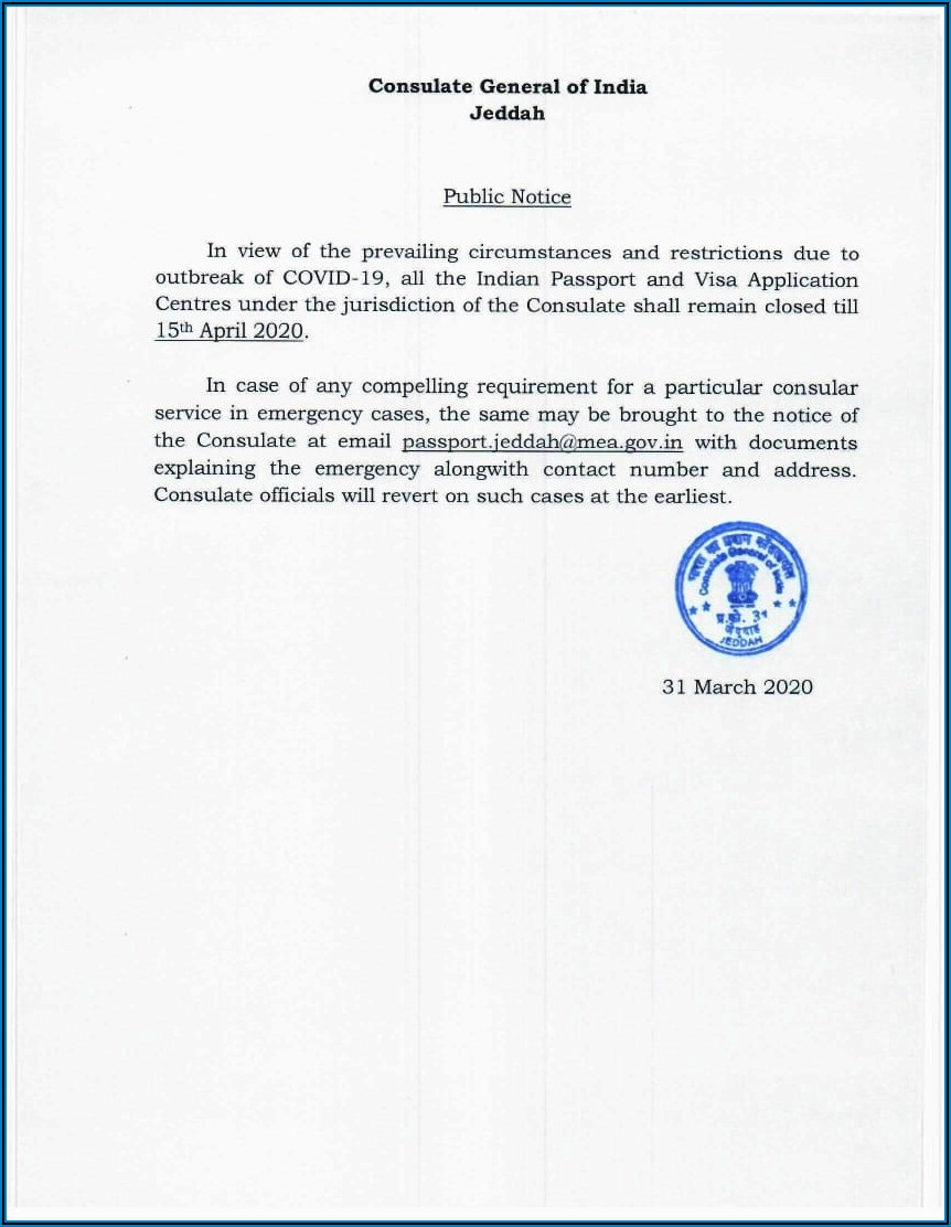 Indian Passport Renewal Form Jeddah