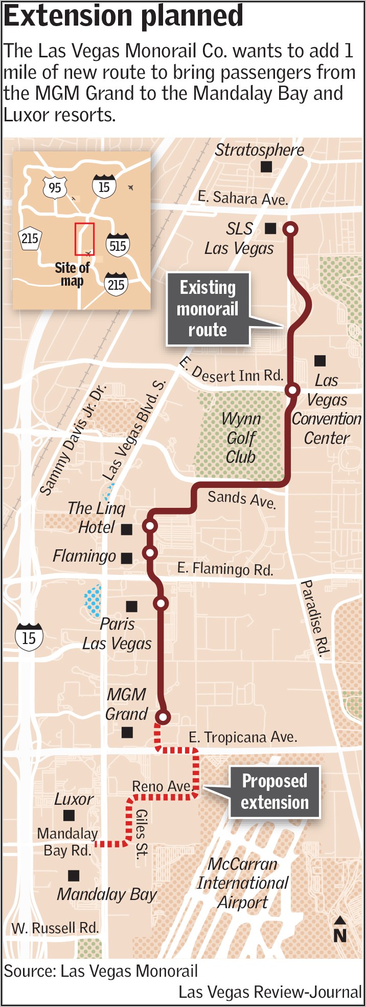 Las Vegas Monorail Map 2019