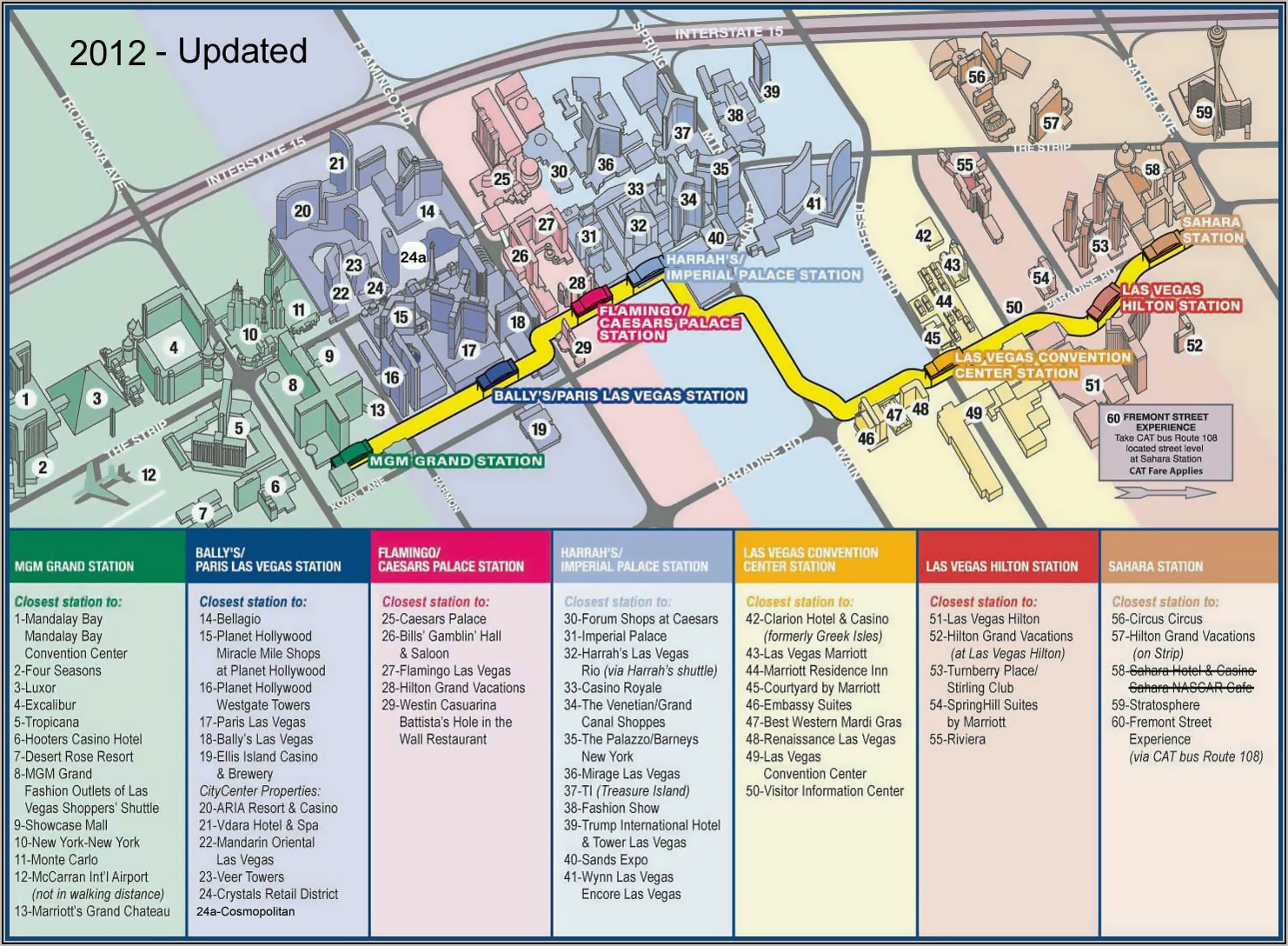 Las Vegas Strip Monorail Map 2019