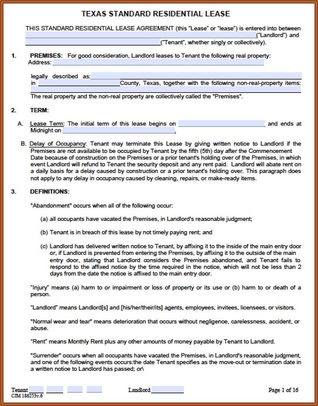 Lease Extension Agreement Texas Template