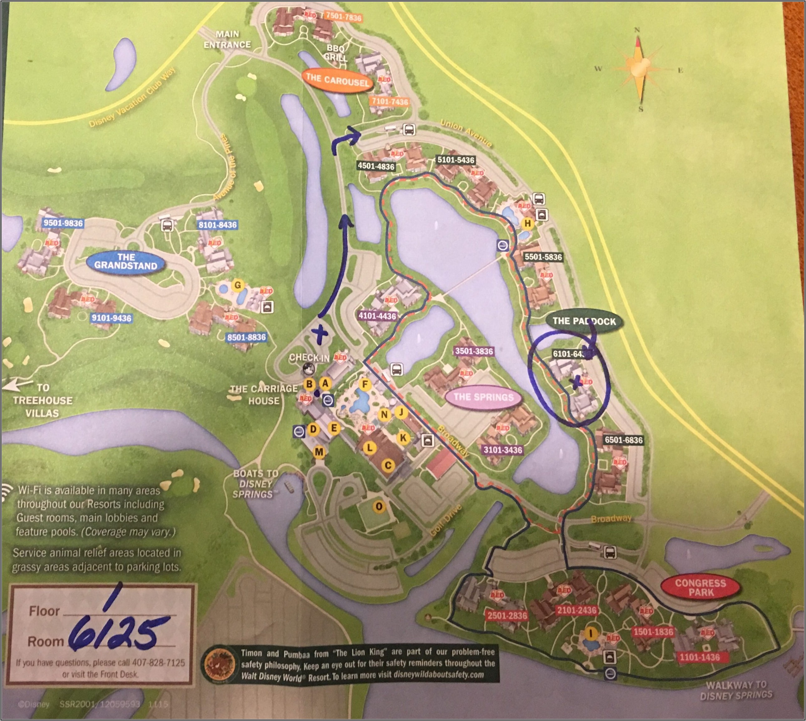 Map Of Saratoga Springs Disney World Resort