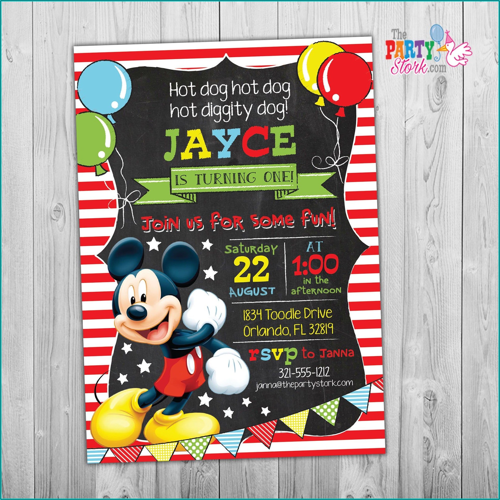 Mickey Mouse 2 Birthday Invitations