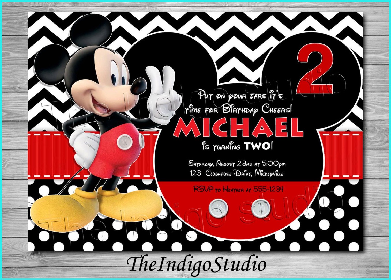 Mickey Mouse 2nd Birthday Invitation Ideas