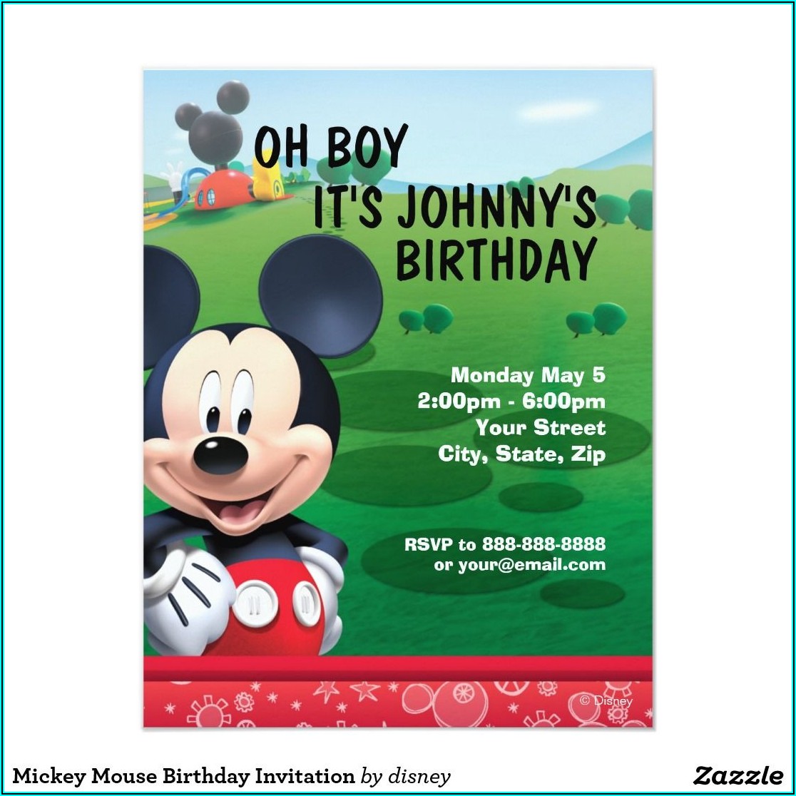 Mickey Mouse Birthday Invitations Zazzle