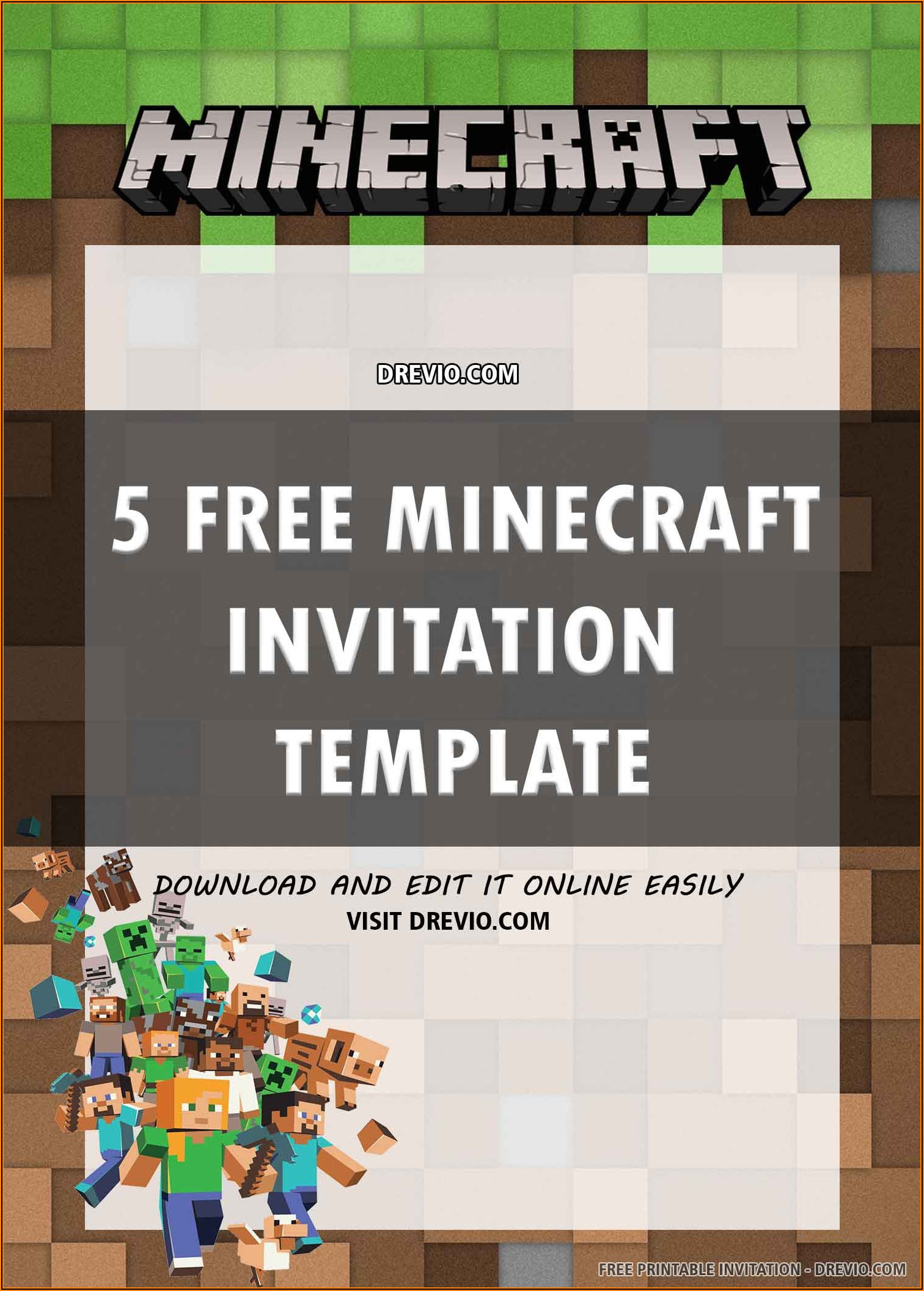 Minecraft Birthday Invitation Template Free Download