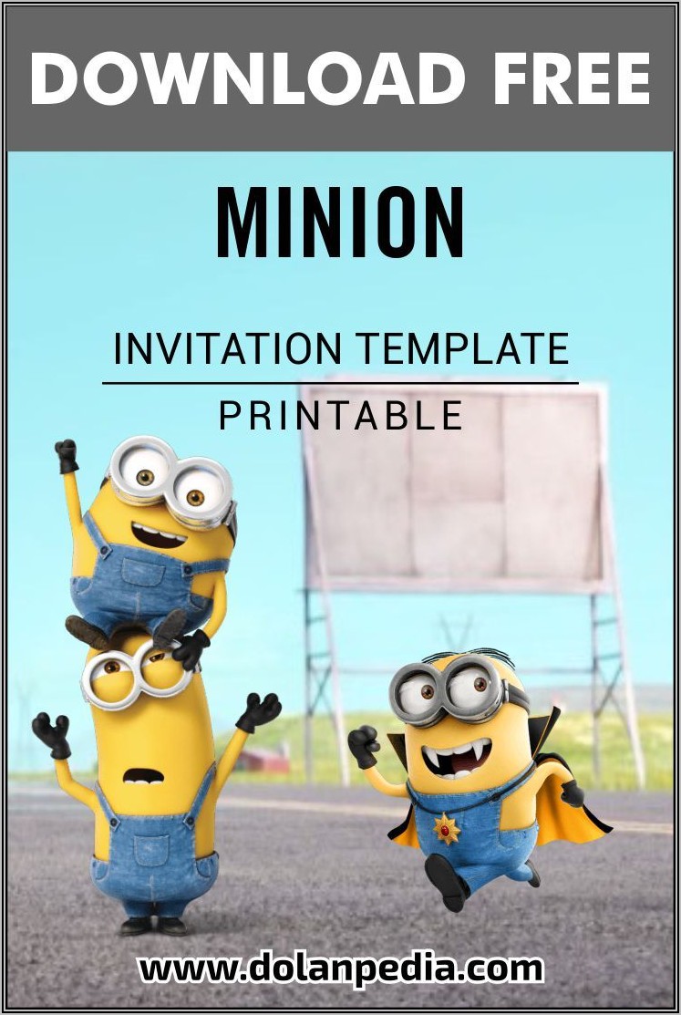 Minion Birthday Invite Template Free