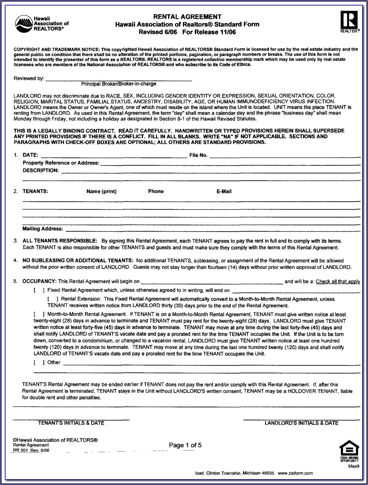 Month To Month Rental Agreement Template California