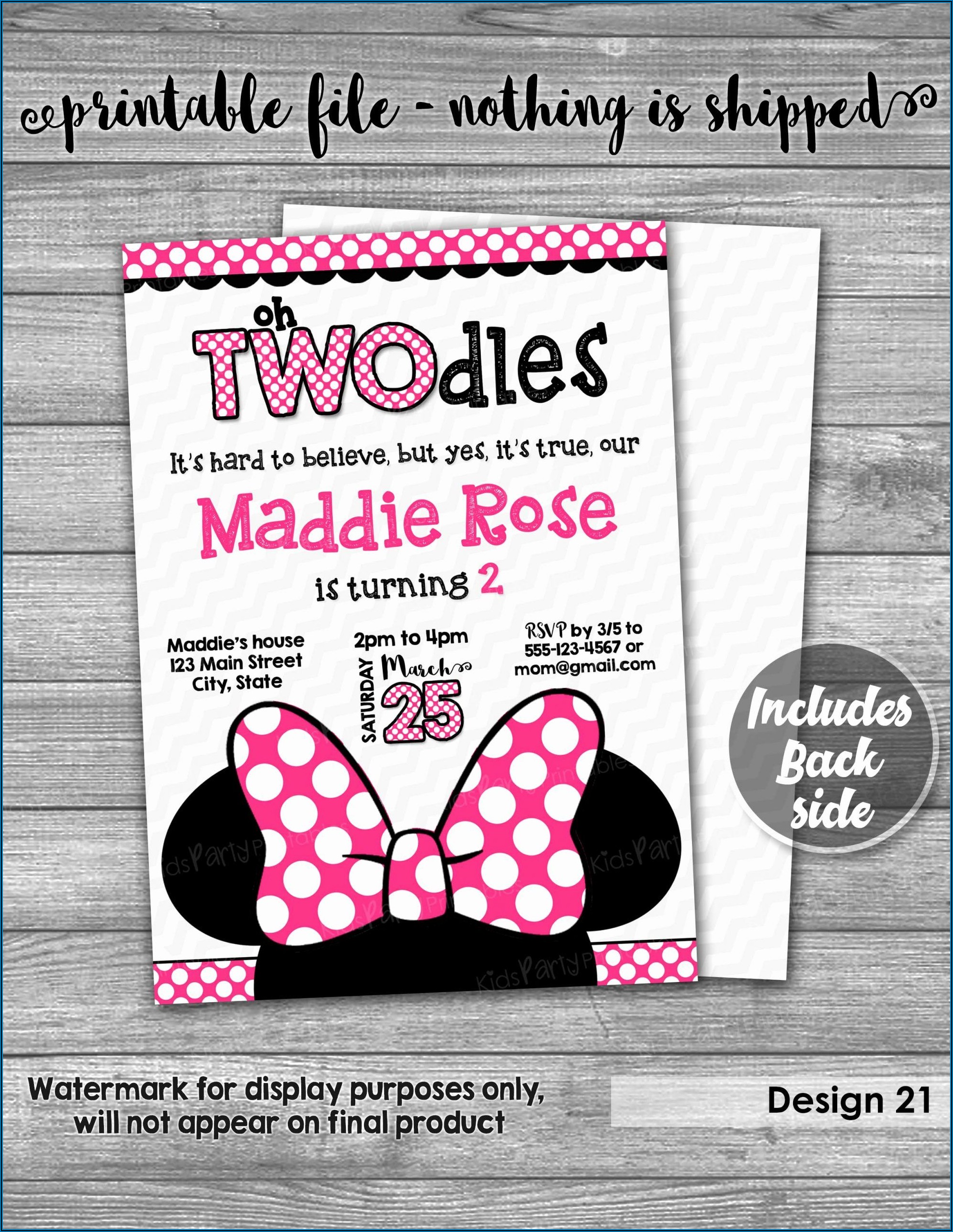 Oh Twodles Birthday Invitation Template