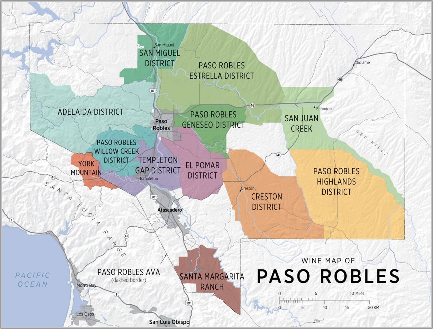 Paso Robles Wine Region Map