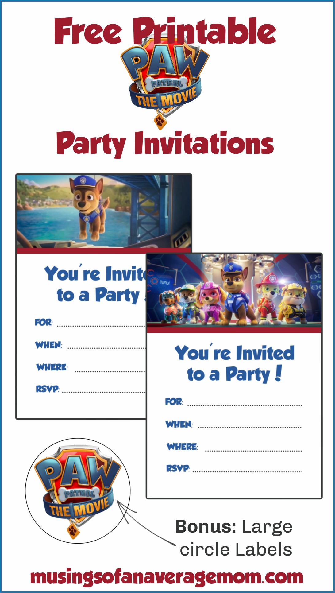 Paw Patrol Printable Invitations Free