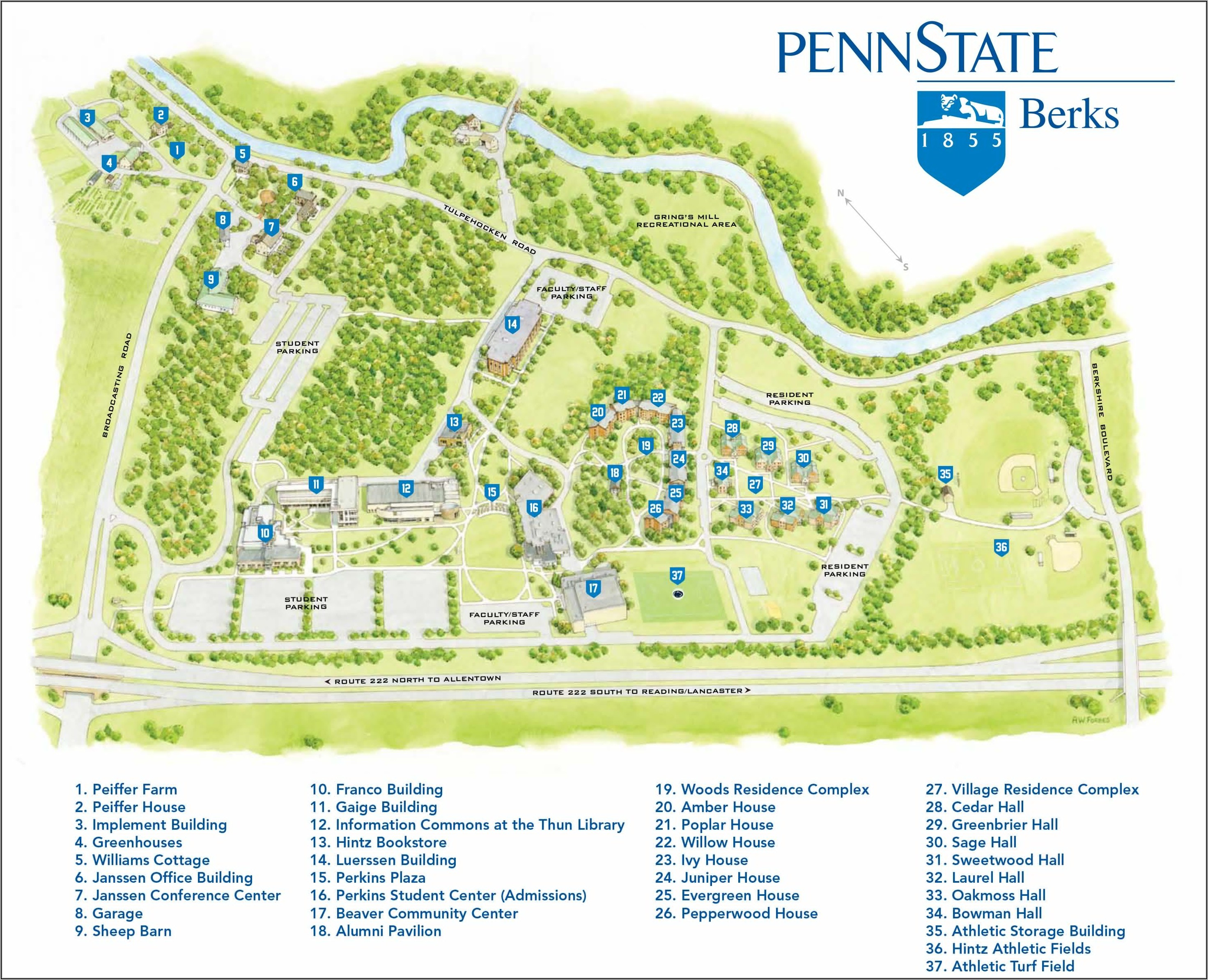 Penn State Campus Map Printable