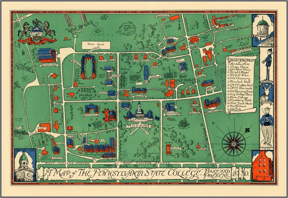 Penn State University Park Printable Campus Map