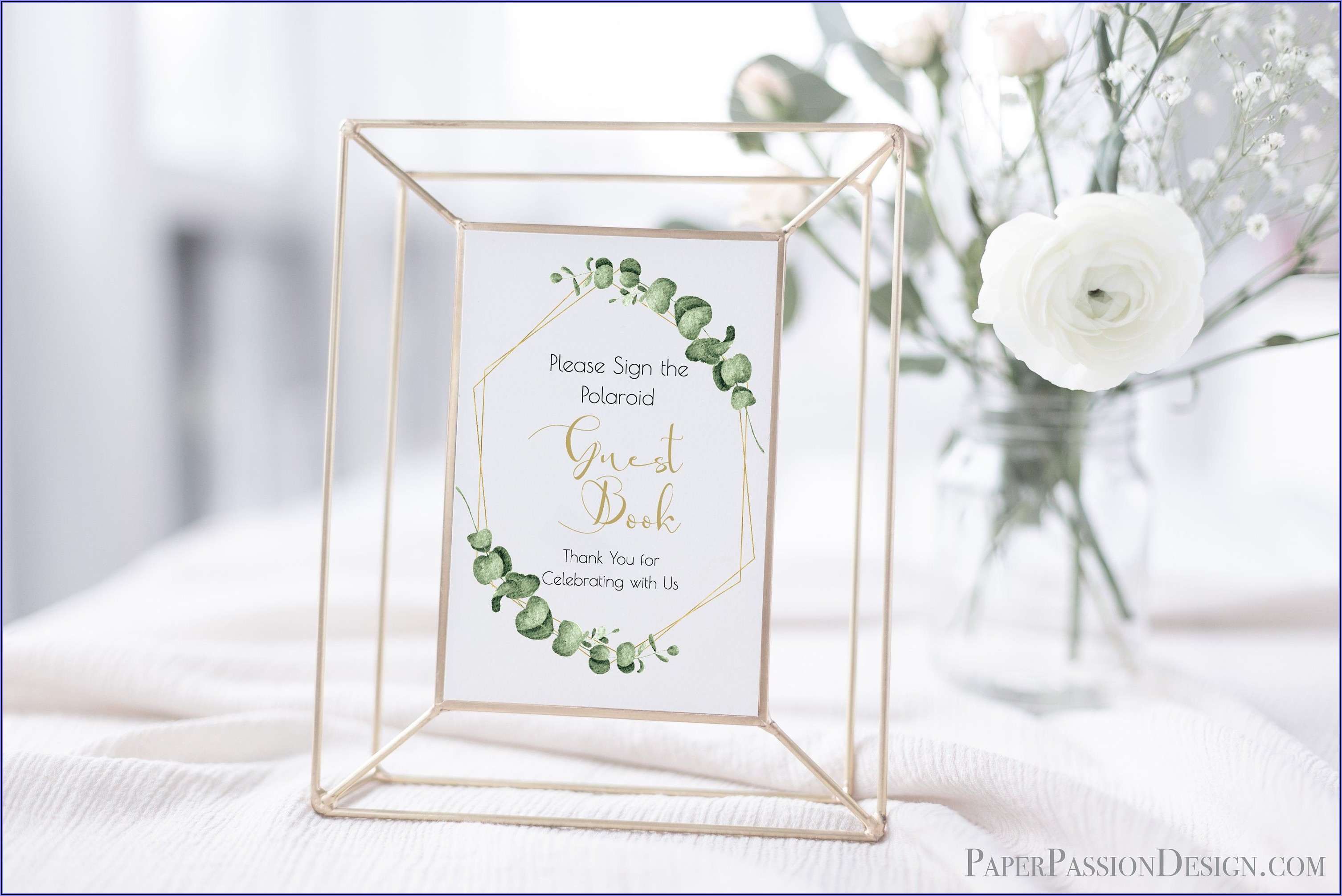 Polaroid Guest Book Sign Template