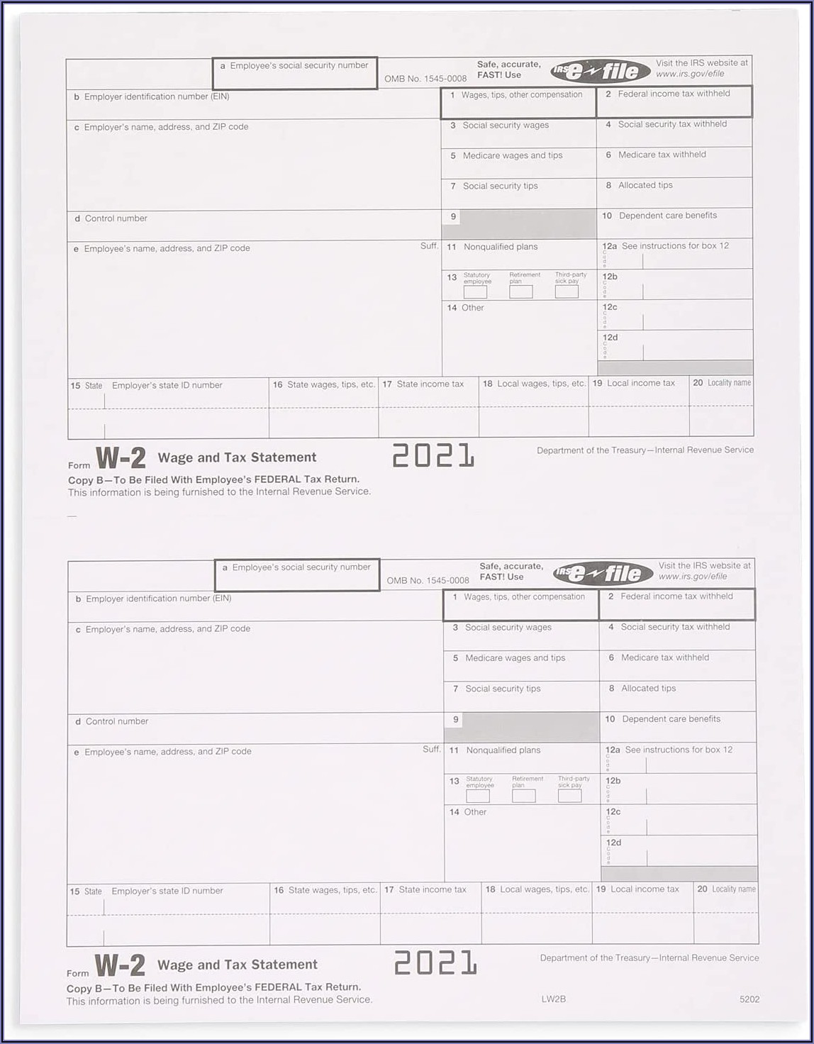 Preprinted W2 Forms For Quickbooks