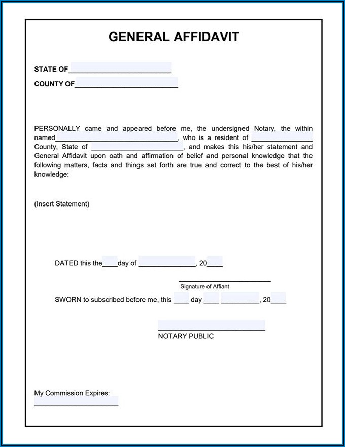 Printable Saps Affidavit Form