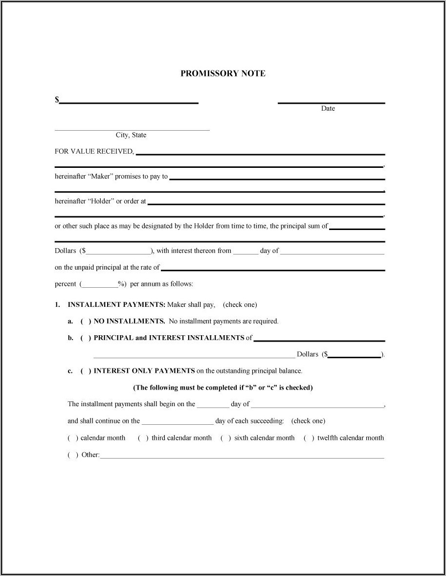 Promissory Note Templates Word