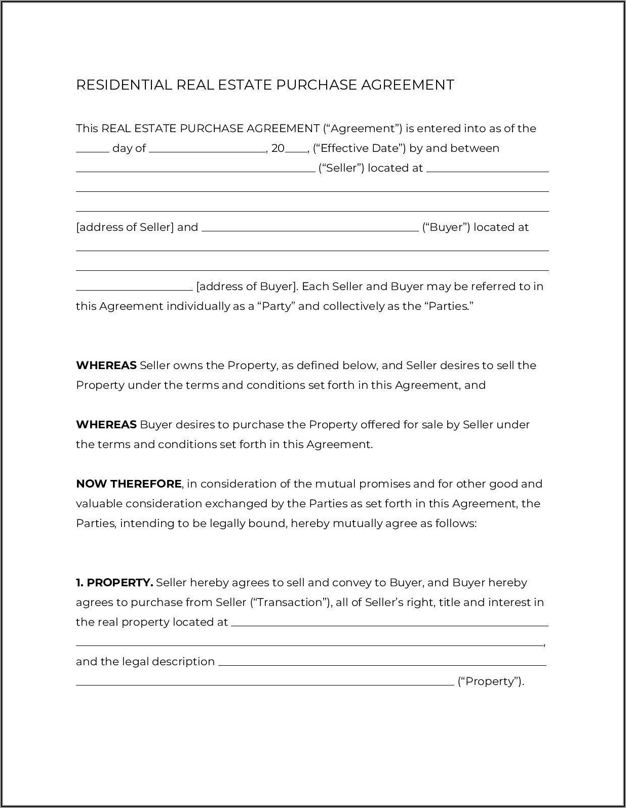 Real Estate Sales Contract Form Georgia